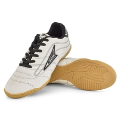 Imagem do Chuteira EGM Masculina Em Couro Indor Branca