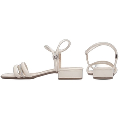 Sandália Feminina Off White - Salto Baixo 2,5cm - Torricella - Calcadospravc | Loja de Calçados
