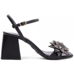 Sandália Preta com Strass - Salto 7 cm - Antiderrapante - comprar online