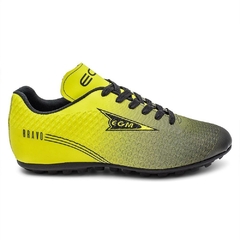Chuteira EGM Masculina Bravo Society ( quadra ) Preta e Verde Limão