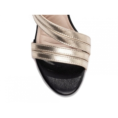Sandália Salto 8,5cm - Elegância Noturna em Preto & Dourado