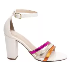 Sandália Glamour e Luxo Noturno Salto 8,5 cm - Multicolorida na internet