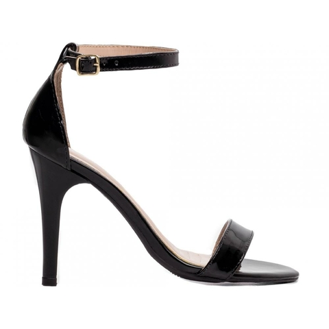 Sandália Salto 9,5cm - Elegância e Charme em Verniz Preto - comprar online