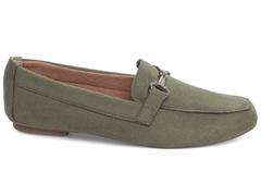Sofisticação Natural com Conforto Contínuo – Mocassim Feminino Bico Alongado Verde com Bridão Grafite - Calcadospravc | Loja de Calçados