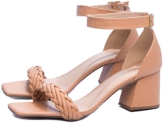 Sandália Napa Blush Salto Bloco Grosso Baixo 7 cm - Coleção Finest 2025 - Antiderrapante - loja online