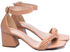 Imagem do Sandália Napa Blush Salto Bloco Grosso Baixo 7 cm - Coleção Finest 2025 - Antiderrapante