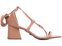 Sandália Napa Blush Salto Bloco Grosso Triangular 7 cm - Coleção Finest 2025 - Antiderrapante - comprar online