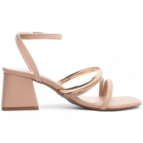 Sandália Rosê com Strass - Salto 5,5 cm - Antiderrapante - comprar online
