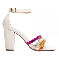 Sandália Glamour e Luxo Noturno Salto 8,5 cm - Multicolorida - comprar online