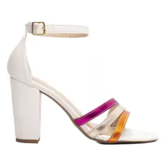 Sandália Glamour e Luxo Noturno Salto 8,5 cm - Multicolorida - comprar online