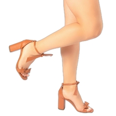 Sandália Feminina de Amarrar - Salto 8,5 cm - Caramelo na internet