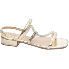 Sandália Feminina Glamour Ouro Light - Salto Baixo 2,5cm - Torricella na internet