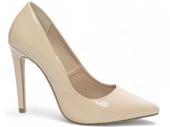 Sapato Scarpin Salto 12 - Glamour e Sofisticação em Verniz Bege