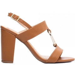 Sandália Salto 8,5cm - Elegância com Toque de Luxo Caramelo - comprar online