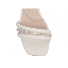 Sandália Feminina Off White - Salto Baixo 2,5cm - Torricella