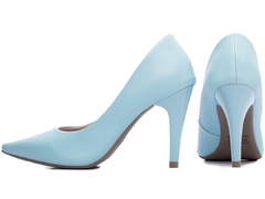 Scarpin Salto 10cm Fino Cone - Lindo Fechado Atrás - Azul - comprar online