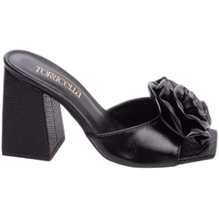 Sandália Tamanco Feminina Preta - 9 cm - Flor de Napa na internet