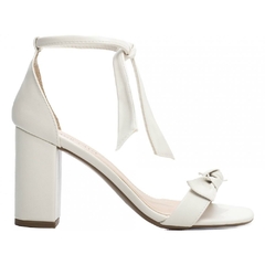 Sandália Feminina de Amarrar - Salto 8,5 cm - Off White - comprar online