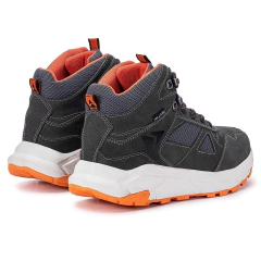 Tênis Coturno Masculino Extra Leve Cinza e Laranja - comprar online
