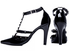 Scarpin Luxo e Glamour Salto 9cm Fino em Cone Verniz Preto - comprar online