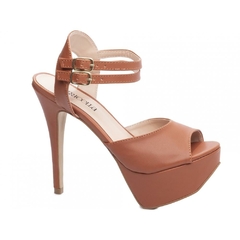 Sandália Meia Pata Feminina - Napa Caramelo - Salto 13 cm na internet