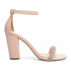Sandália Rosa com Strass - Salto 9 cm - Antiderrapante - comprar online