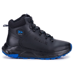 Bota Coturno Masculino Extra Leve Preto e Azul