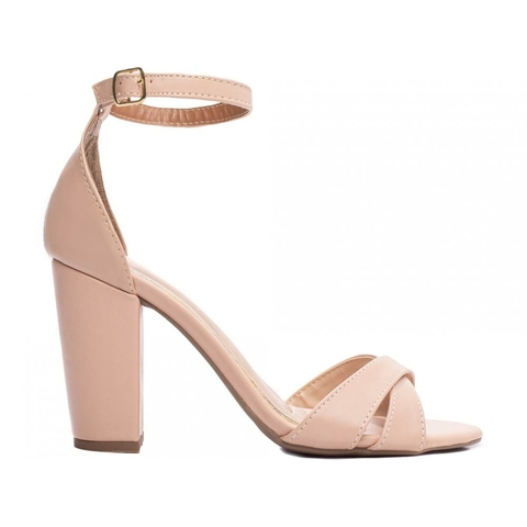 Sandália Glamour Exuberante Salto 8,5 cm - Elegancia em Bege - comprar online
