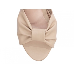 Sandália Feminina Bege - 6 cm - Fivela Dourada