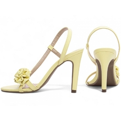 Sandália Feminina Amarelo Glamour - Salto Fino 9,5 cm - Antiderrapante - Calcadospravc | Loja de Calçados
