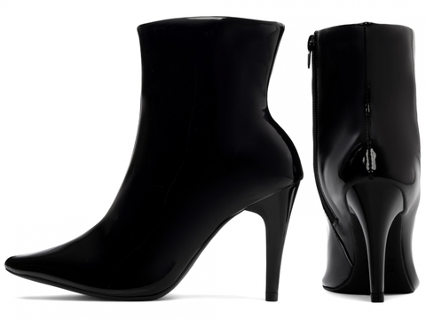 Bota Cano Curto Verniz Preto – Versatilidade com Elegância