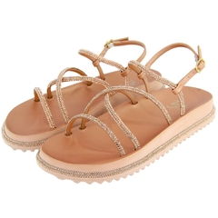 Papete Birken Nude Com Pedras de Strass – Moda e Conforto em Harmonia