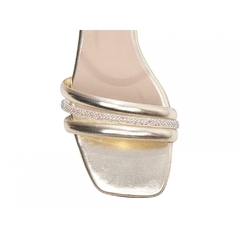 Sandália Feminina Elegante Ouro Light - Salto Baixo 2,5cm - Torricella