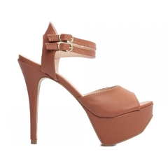 Sandália Meia Pata Feminina - Napa Caramelo - Salto 13 cm - comprar online