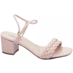 Elegância e Conforto - Sandália Feminina Salto 5,5cm Robusto em Rosa na internet