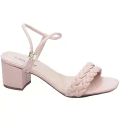 Elegância e Conforto - Sandália Feminina Salto 5,5cm Robusto em Rosa na internet