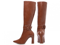 Bota Bico Fino Cano Longo Caramelo – Versatilidade e Elegância com Salto de 9 cm - comprar online