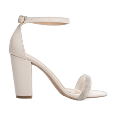 Sandália Off White com Strass - Salto 9 cm - Antiderrapante - comprar online
