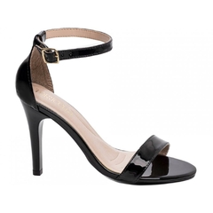 Sandália Salto 9,5cm - Elegância e Charme em Verniz Preto na internet