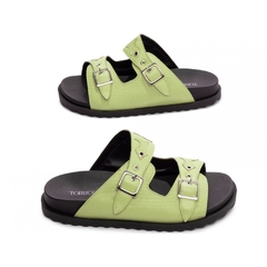 Imagem do Sandália Verão Glamour - Verde com Fivelas Prateadas