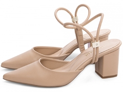 Scarpin Elegante Bege - Sofisticação e Conforto com Salto de 6 cm na internet