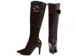 Bota Bico Fino Feminina Café - Salto 9 cm - Sofisticação e Conforto - comprar online