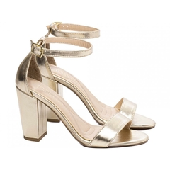Imagem do Sandália Salto 8,5cm - Glamour Luxo e Conforto - Ouro Light
