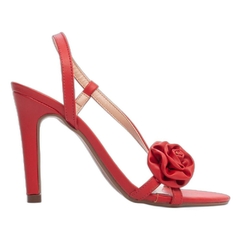 Sandália Feminina Napa Vermelho - Salto Fino 9,5 cm - Antiderrapante - comprar online