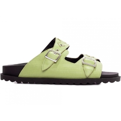 Sandália Verão Glamour - Verde com Fivelas Prateadas - comprar online