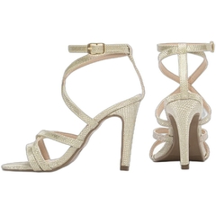 Sandália Feminina Elegante Ouro Light - Salto Fino 9,5cm - Torricella - Calcadospravc | Loja de Calçados