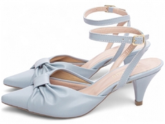 Scarpin Azul - 6 cm - Fivela Dourada na internet