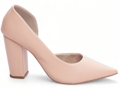 Scarpin Aberto do Lado Salto 8,5cm - Glamour Inovador em Rose
