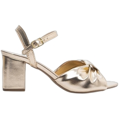 Sandália Feminina Dourada - 6 cm - Fivela Dourada - comprar online