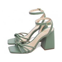 Sandália Verde Confortável - Salto 9 cm - Antiderrapante - loja online